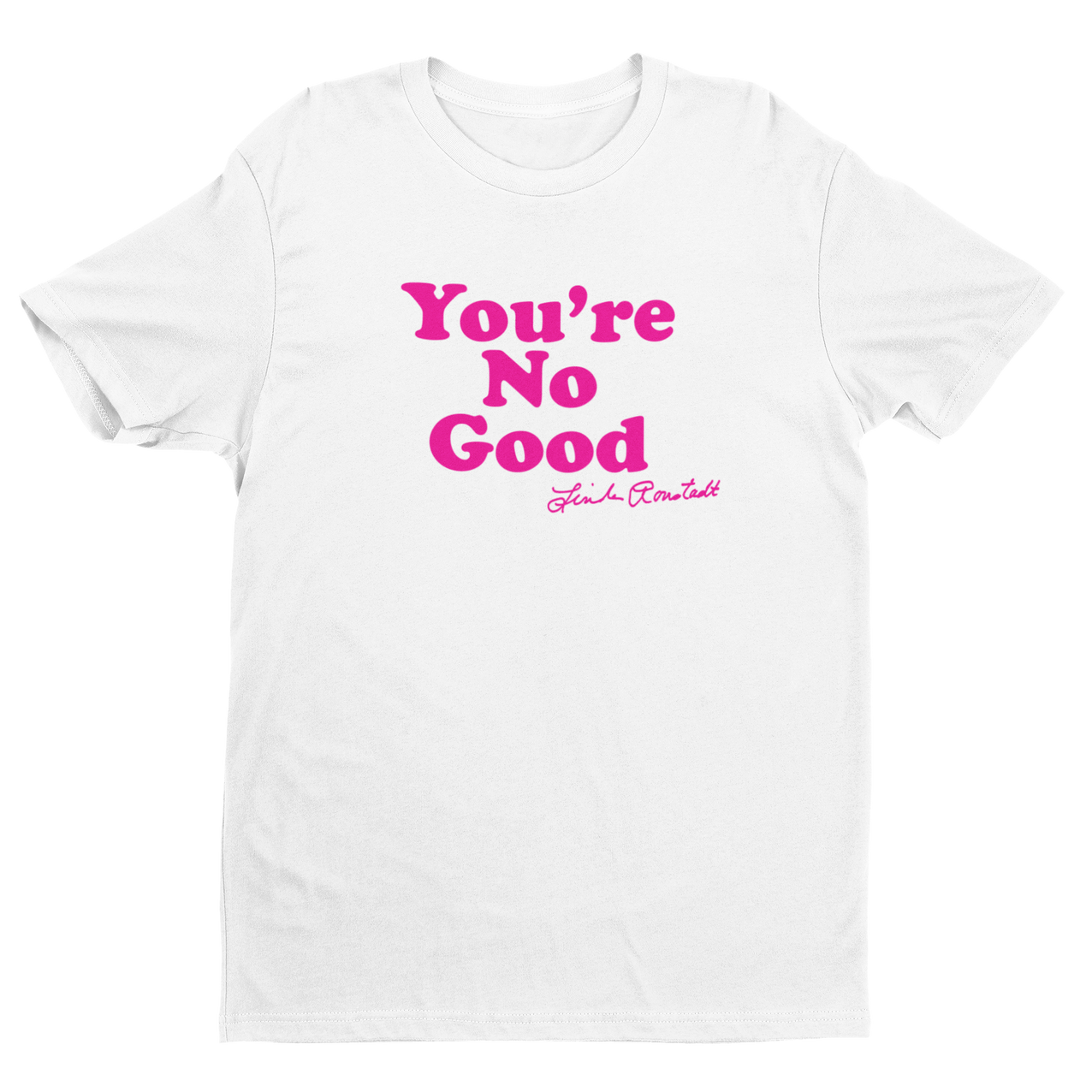 "You're No Good" Tee- White/Hot Pink
